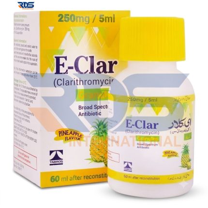 E-Clar 125mg Suspension 60ml (Clarithromycin) - Tabros